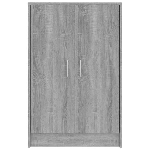  szürke sonoma színű szerelt fa cipősszekrény 60 x 35 x 92 cm