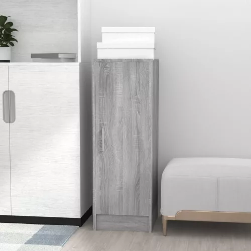  szürke sonoma színű szerelt fa cipősszekrény 32 x 35 x 92 cm