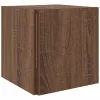  barna tölgy színű szerelt fa kisasztal 33 x 33 x 34,5 cm
