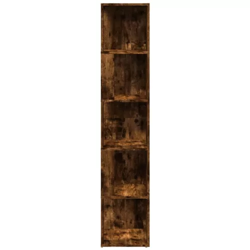  füstös tölgy színű szerelt fa sarokszekrény 33x33x164,5 cm