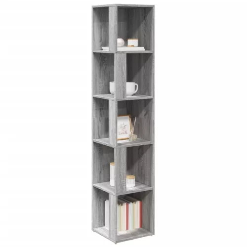  szürke sonoma színű szerelt fa sarokszekrény 33 x 33 x 164,5 cm