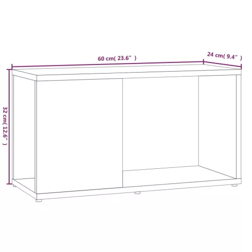  füstös tölgy színű szerelt fa TV-szekrény 60 x 24 x 32 cm