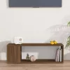  barna tölgy színű szerelt fa TV-szekrény 100 x 24 x 32 cm