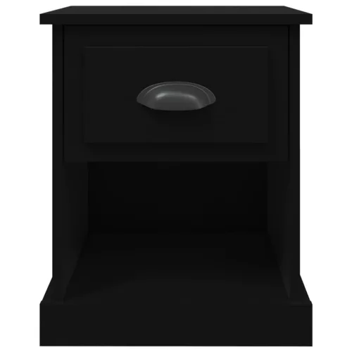  2 db fekete szerelt fa éjjeliszekrény 39 x 39 x 47,5 cm