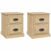  2 db sonoma tölgy színű szerelt fa éjjeliszekrény 39x39x47,5 cm