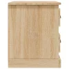  2 db sonoma tölgy színű szerelt fa éjjeliszekrény 39x39x47,5 cm