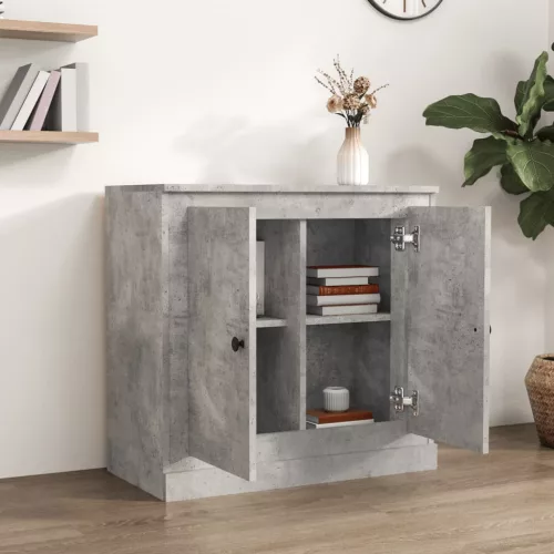  betonszürke szerelt fa tálalószekrény 70x35,5x67,5 cm