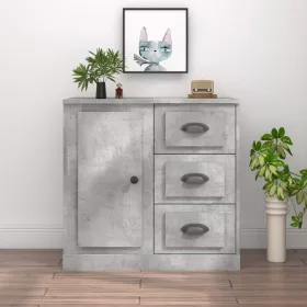  betonszürke szerelt fa tálalószekrény 70x35,5x67,5 cm