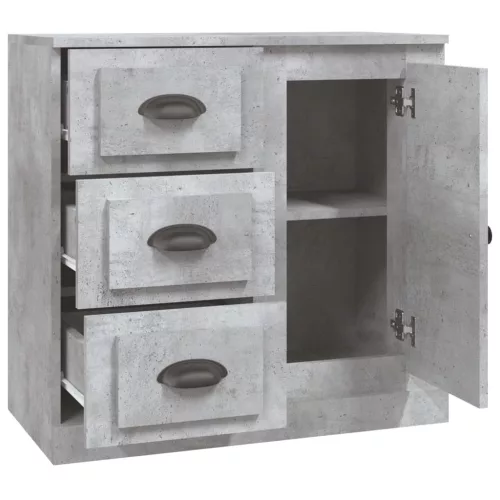  betonszürke szerelt fa tálalószekrény 70x35,5x67,5 cm