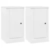  2 db magasfényű fehér szerelt fa tálalószekrény 37,5x35,5x67,5