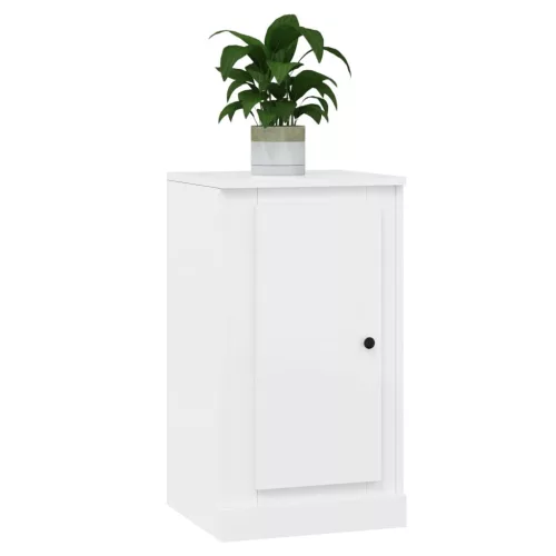  2 db magasfényű fehér szerelt fa tálalószekrény 37,5x35,5x67,5