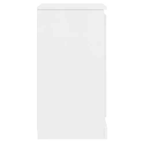  2 db magasfényű fehér szerelt fa tálalószekrény 37,5x35,5x67,5