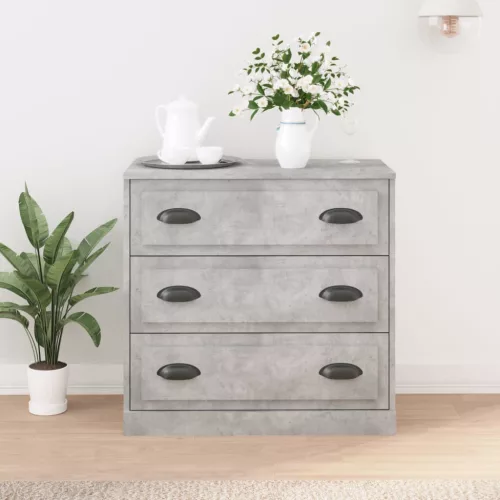  betonszürke szerelt fa tálalószekrény 70x35,5x67,5 cm