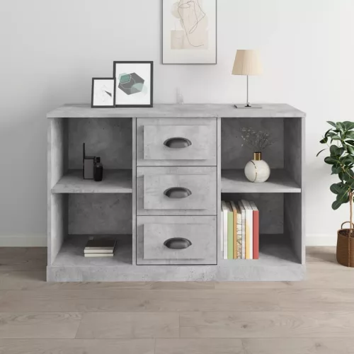  betonszürke szerelt fa tálalószekrény 104,5 x 35,5 x 67,5 cm