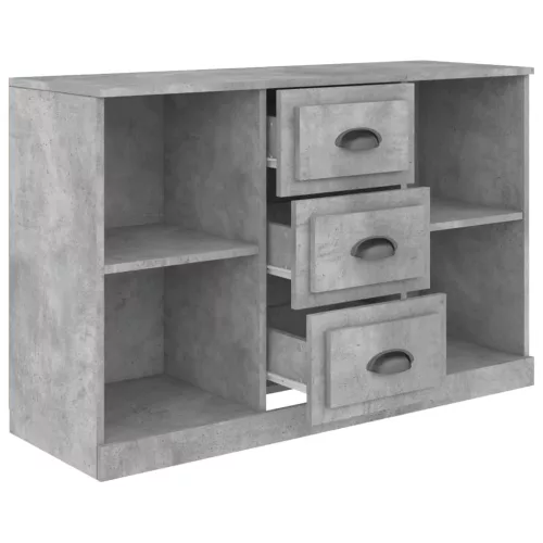  betonszürke szerelt fa tálalószekrény 104,5 x 35,5 x 67,5 cm