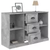  betonszürke szerelt fa tálalószekrény 104,5 x 35,5 x 67,5 cm