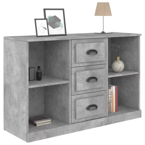  betonszürke szerelt fa tálalószekrény 104,5 x 35,5 x 67,5 cm