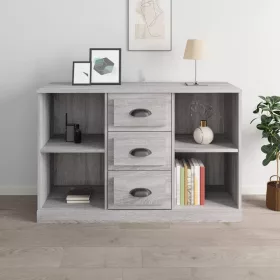    szürke sonoma színű szerelt fa tálalószekrény 104,5x35,5x67,5cm