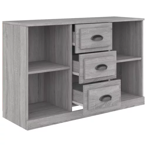  szürke sonoma színű szerelt fa tálalószekrény 104,5x35,5x67,5cm