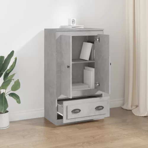  betonszürke szerelt fa magasszekrény 60x35,5x103,5 cm