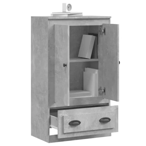  betonszürke szerelt fa magasszekrény 60x35,5x103,5 cm