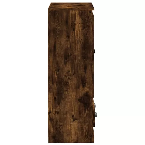  füstös tölgy színű szerelt fa magasszekrény 60x35,5x103,5 cm