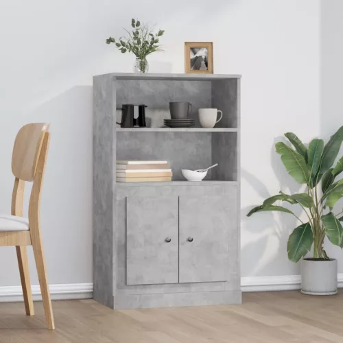  betonszürke szerelt fa magasszekrény 60x35,5x103,5 cm