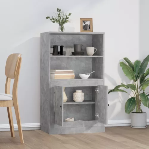  betonszürke szerelt fa magasszekrény 60x35,5x103,5 cm