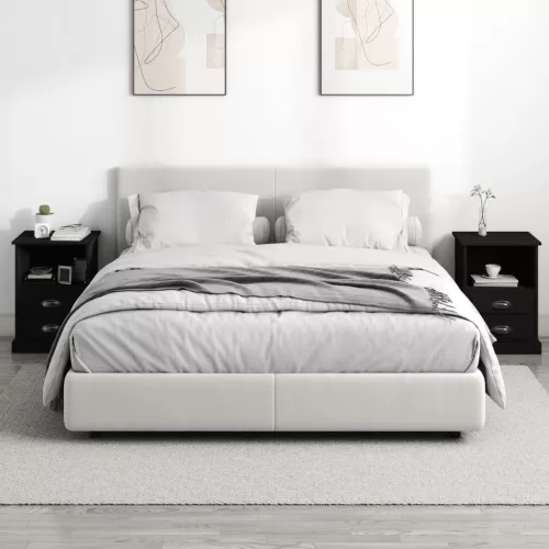  2 db fekete éjjeliszekrény 43 x 36 x 60 cm