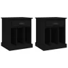  2 db fekete éjjeliszekrény 43x36x50 cm