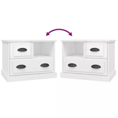  magasfényű fehér éjjeliszekrény 60x39x45 cm