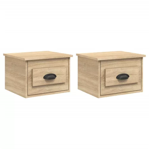  2 db sonoma tölgy falra szerelhető éjjeliszekrény 41,5x36x28 cm