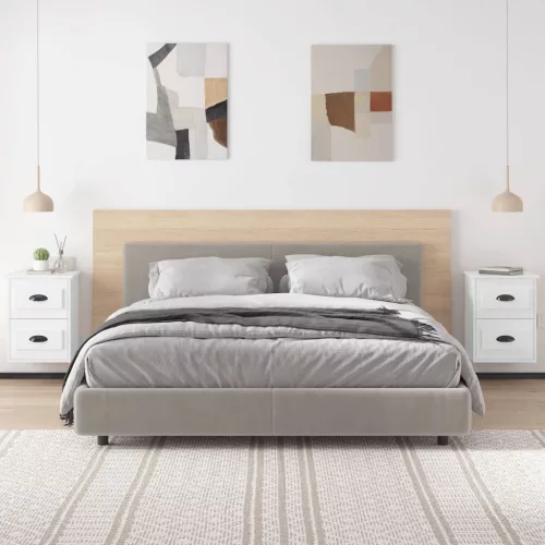  2 db magasfényű fehér fali éjjeliszekrény 41,5 x 36 x 53 cm