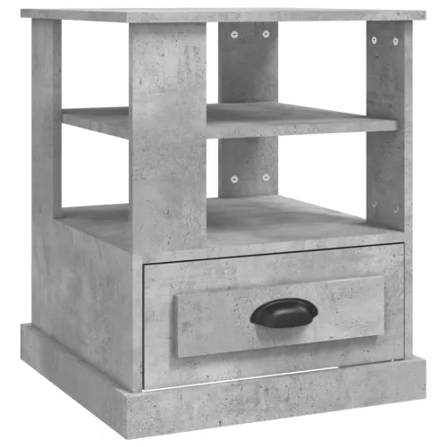  betonszürke szerelt fa dohányzóasztal 50x50x60 cm