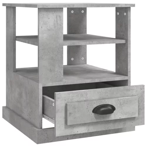  betonszürke szerelt fa dohányzóasztal 50x50x60 cm