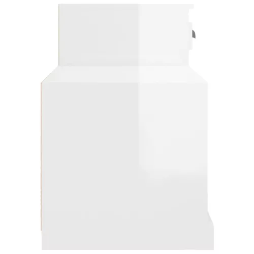  magasfényű fehér szerelt fa cipőszekrény 100x42x60 cm