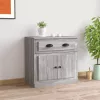  szürke sonoma színű szerelt fa tálalószekrény 70x35,5x67,5 cm