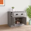  szürke sonoma színű szerelt fa tálalószekrény 70x35,5x67,5 cm