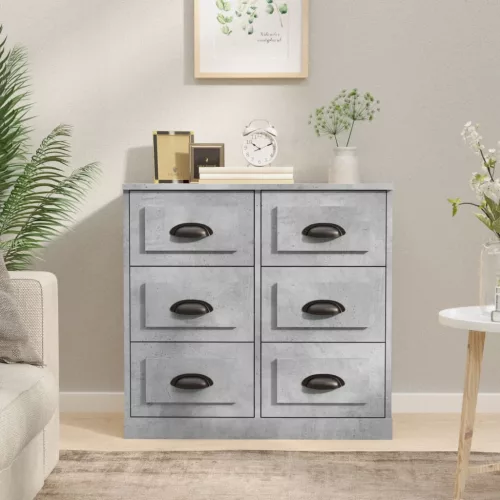  betonszürke szerelt fa tálalószekrény 70x35,5x67,5 cm