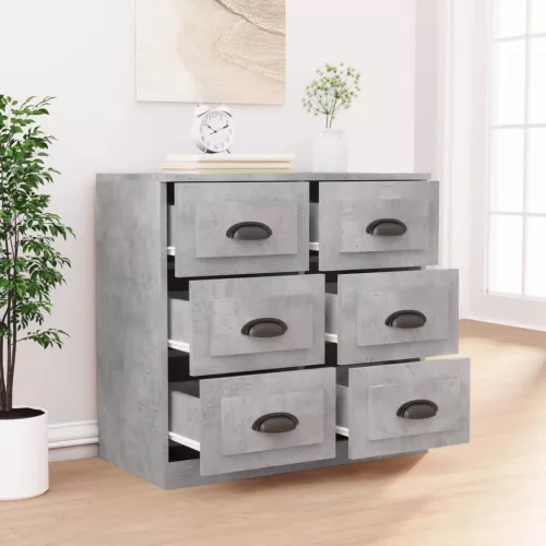  betonszürke szerelt fa tálalószekrény 70x35,5x67,5 cm