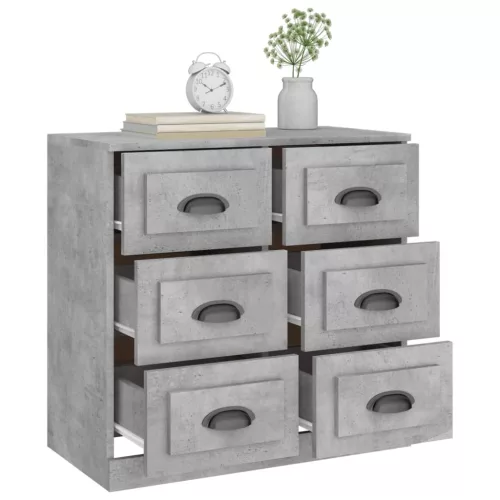  betonszürke szerelt fa tálalószekrény 70x35,5x67,5 cm