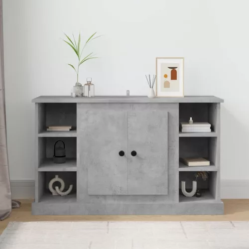  betonszürke szerelt fa tálalószekrény 100x35,5x60 cm