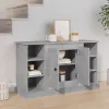  betonszürke szerelt fa tálalószekrény 100x35,5x60 cm