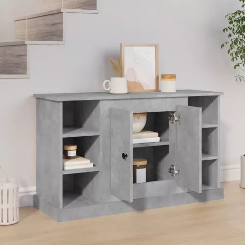  betonszürke szerelt fa tálalószekrény 100x35,5x60 cm