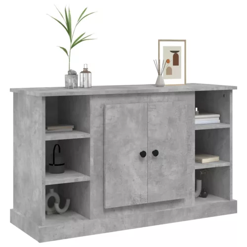  betonszürke szerelt fa tálalószekrény 100x35,5x60 cm