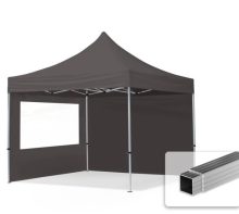   Professional összecsukható sátrak ECO 300 g/m2 ponyvával, alumínium szerkezettel, 2 oldalfallal - 3x3m sötétszürke