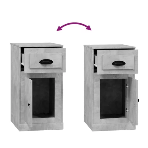  betonszürke szerelt fa kisszekrény fiókkal 40 x 50 x 75 cm