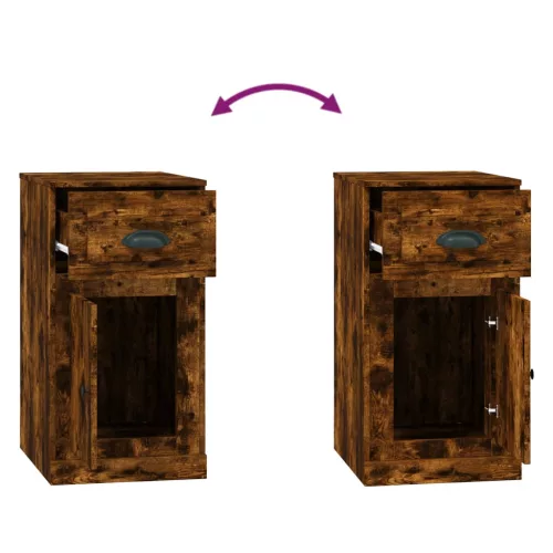  füstös tölgy színű szerelt fa kisszekrény fiókkal 40x50x75 cm