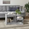  3 db betonszürke szerelt fa dohányzóasztal