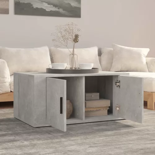 betonszürke szerelt fa dohányzóasztal 80 x 50 x 36 cm
